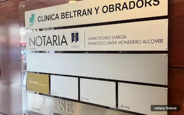 Notaria Romeo Garcia, notary in Gràcia, Barcelona